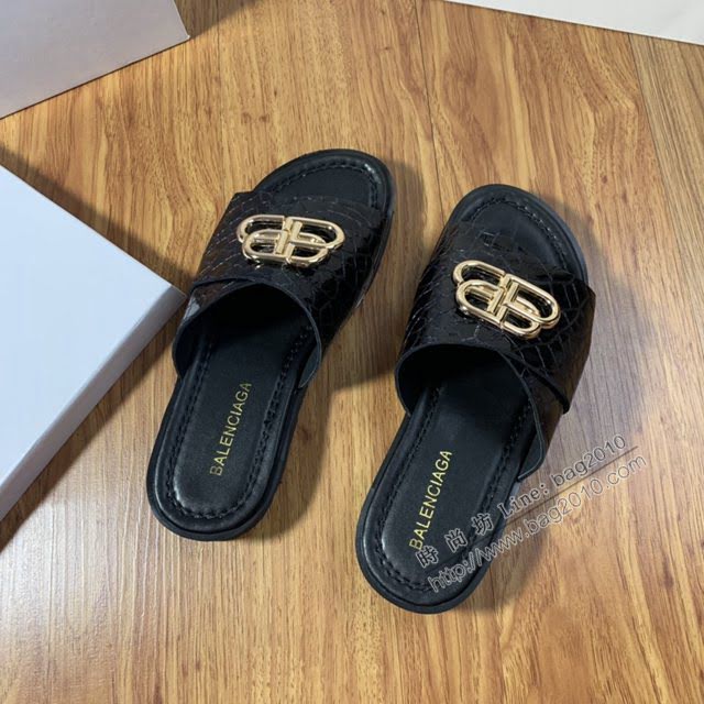 Balenciaga經典款男鞋 巴黎世家頂級版本男士夏季牛皮鞋面涼拖  hdbl1286